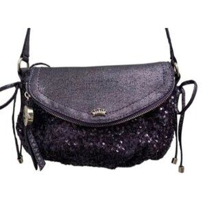 Juicy Couture Sequined Crossbody Handbag Gorgeous Purple Denim Look